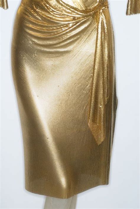 versace metallic mesh dress